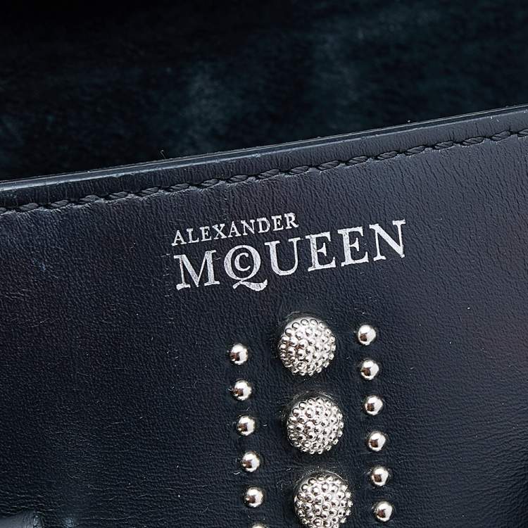 Pre Owned Alexander McQueen Black Leather Mini Studded Heroine Bag