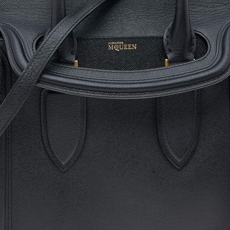 Pre Owned Alexander McQueen Black Leather Small Heroine Shoulder Bag