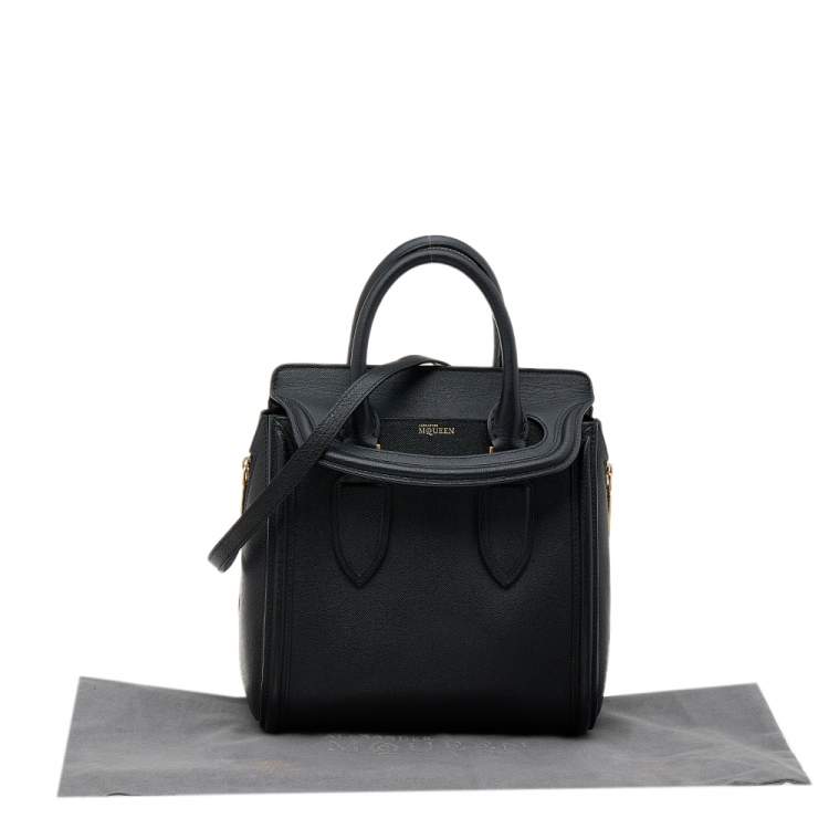 Pre Owned Alexander McQueen Black Leather Small Heroine Shoulder Bag
