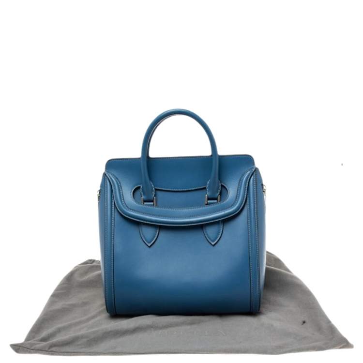 Pre Owned Alexander McQueen Blue Leather Large Heroine Satchel