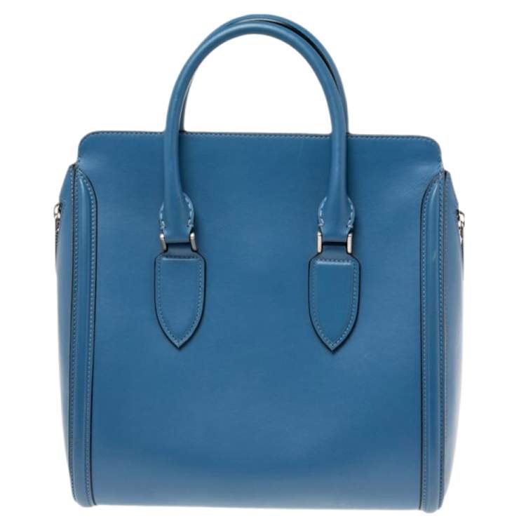 Pre Owned Alexander McQueen Blue Leather Large Heroine Satchel