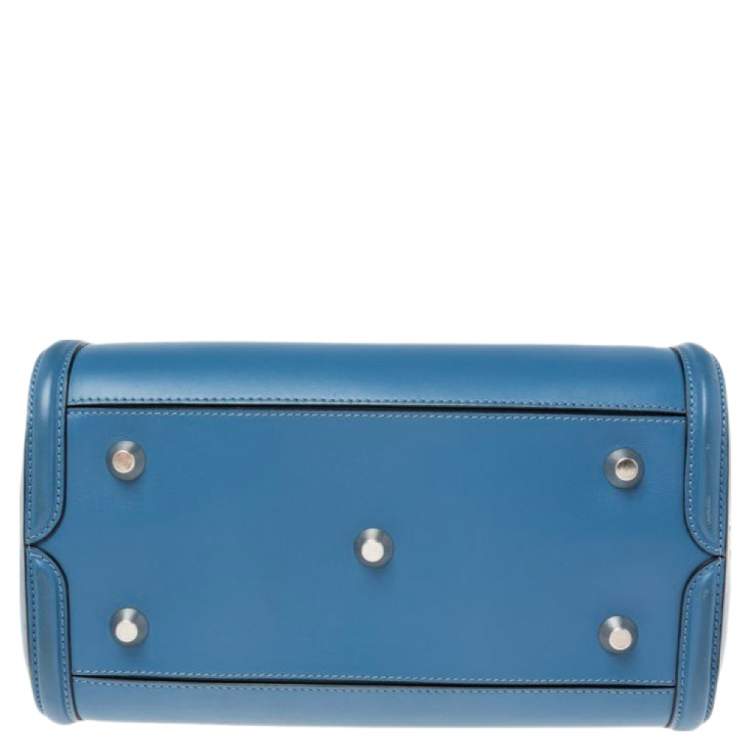 Pre Owned Alexander McQueen Blue Leather Large Heroine Satchel
