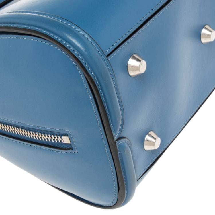 Pre Owned Alexander McQueen Blue Leather Large Heroine Satchel