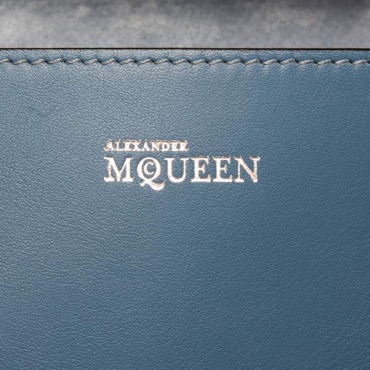 Pre Owned Alexander McQueen Blue Leather Large Heroine Satchel