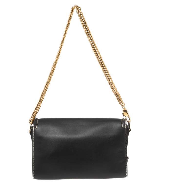 Pre Owned Alexander McQueen Black Leather The Story Shoulder Bag