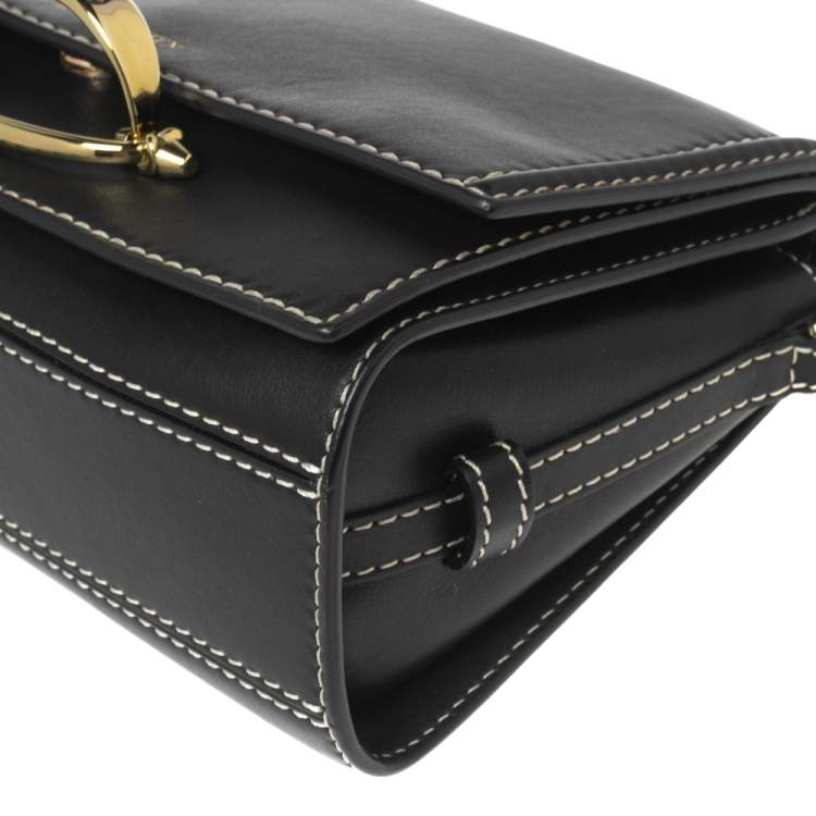 Pre Owned Alexander McQueen Black Leather The Story Shoulder Bag