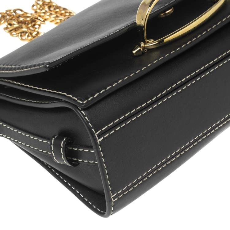 Pre Owned Alexander McQueen Black Leather The Story Shoulder Bag
