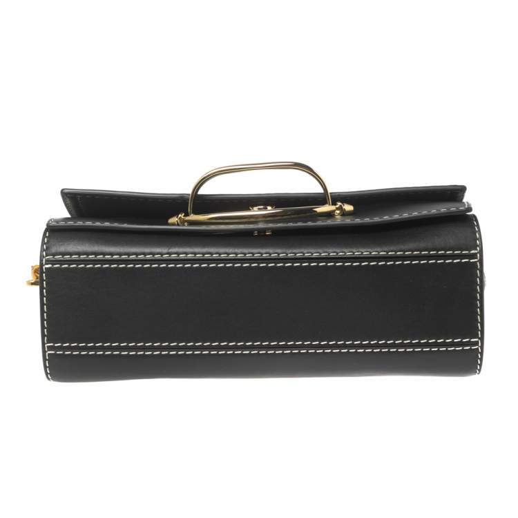 Pre Owned Alexander McQueen Black Leather The Story Shoulder Bag