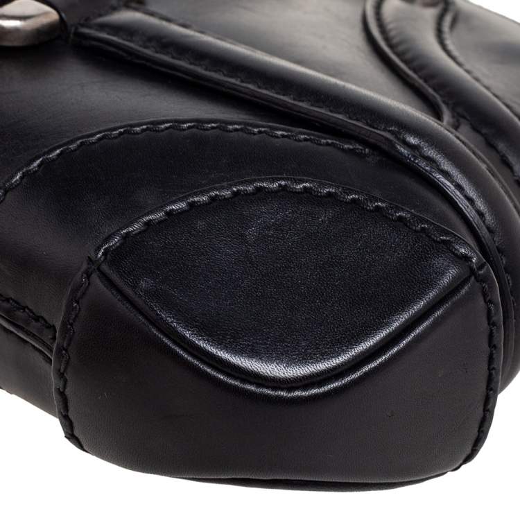 Pre Owned Alexander McQueen Black Leather Novak Shoulder Bag