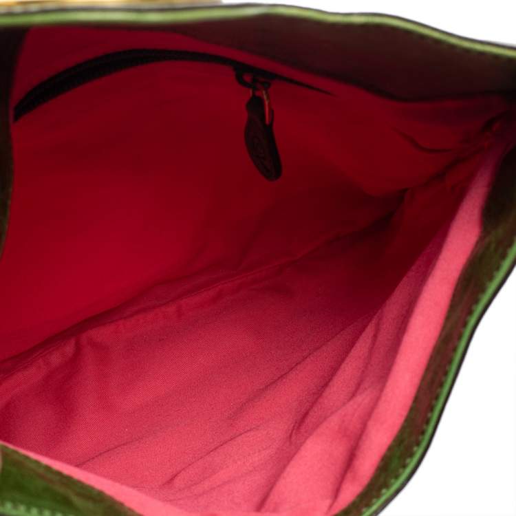 Pre Owned Alexander McQueen Green Leather Flapper Clutch
