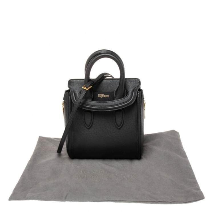 Pre Owned Alexander McQueen Black Leather Mini Heroine Bag