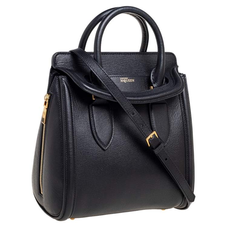 Pre Owned Alexander McQueen Black Leather Small Heroine Satchel