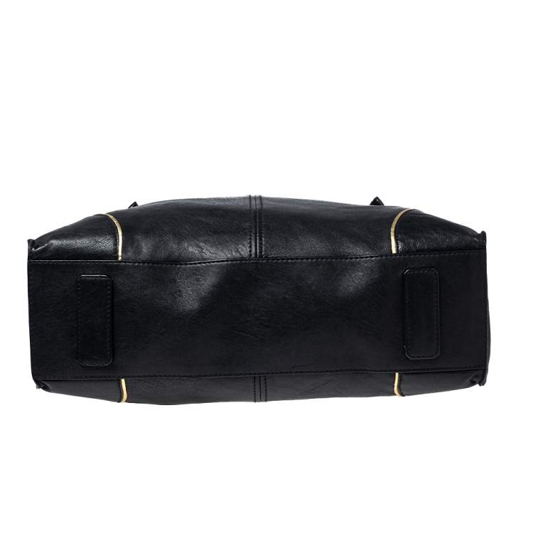 Pre Owned Alexander McQueen Black/Gold Leather Demata Tote