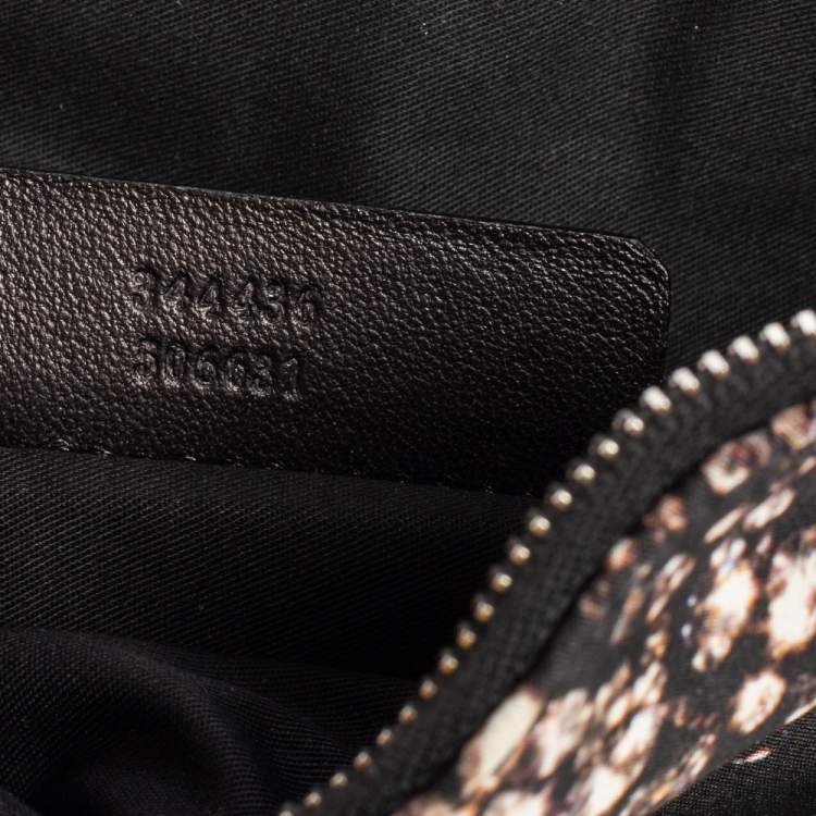 Pre Owned Alexander McQueen Black Rhinestone Printed Fabric De Manta Clutch