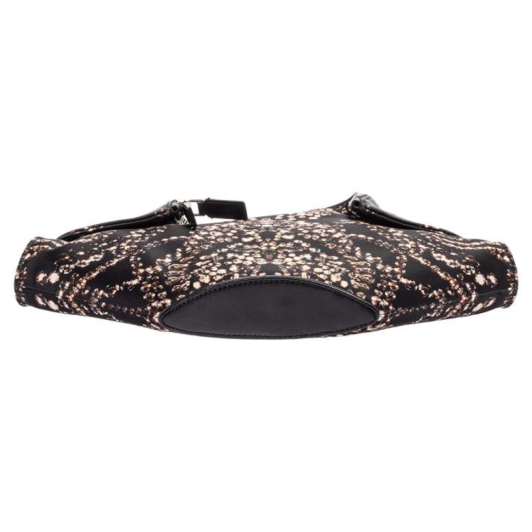 Pre Owned Alexander McQueen Black Rhinestone Printed Fabric De Manta Clutch