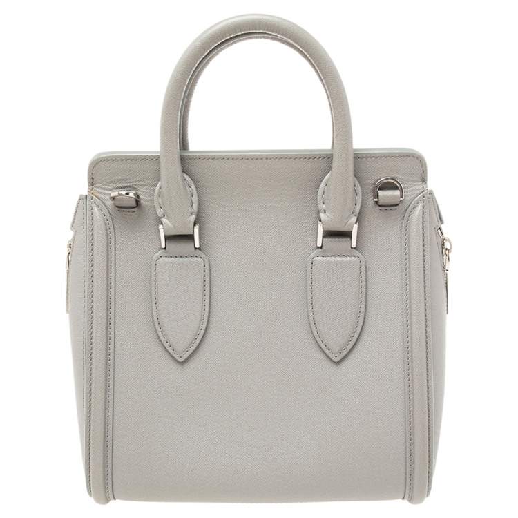 Pre Owned Alexander McQueen Grey Leather Small Heroine Satchel