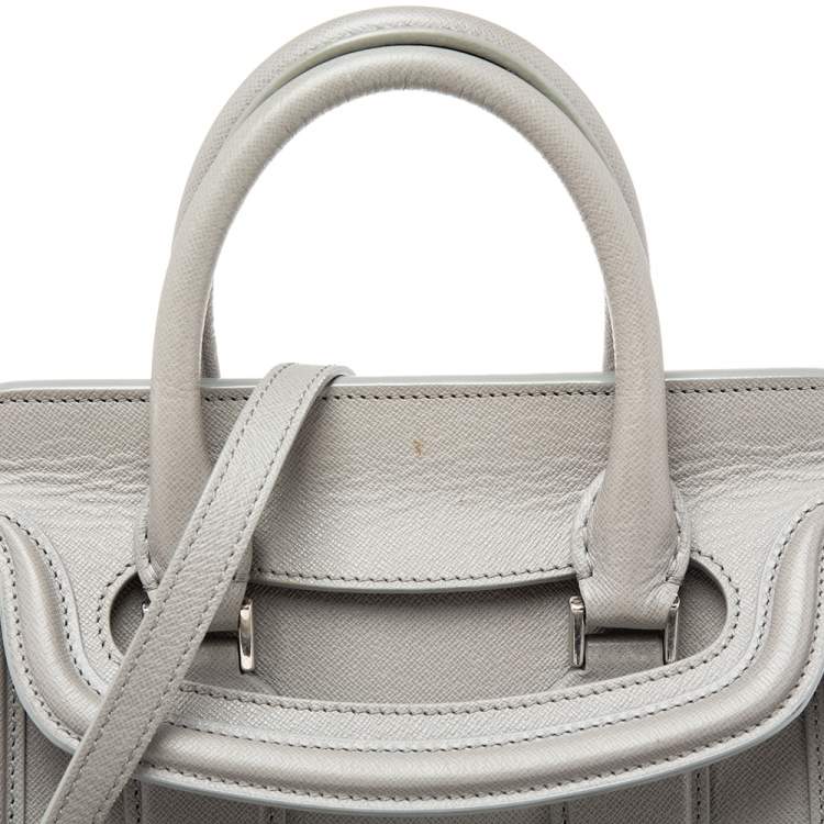 Pre Owned Alexander McQueen Grey Leather Small Heroine Satchel