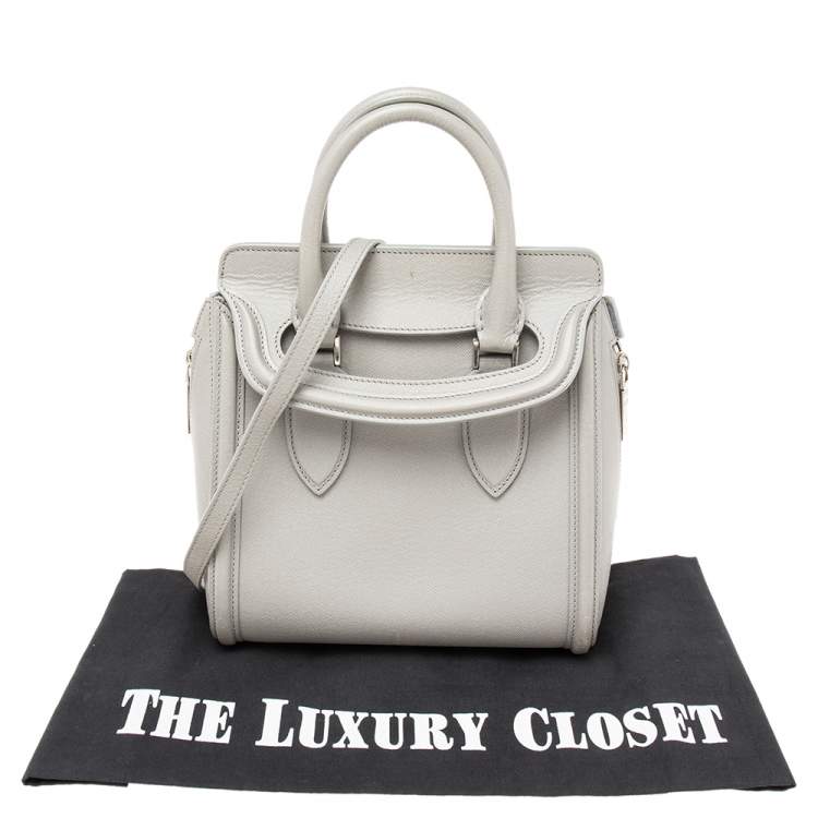Pre Owned Alexander McQueen Grey Leather Small Heroine Satchel