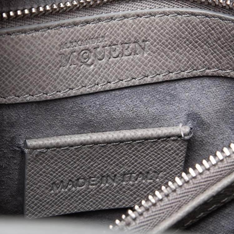 Pre Owned Alexander McQueen Grey Leather Small Heroine Satchel