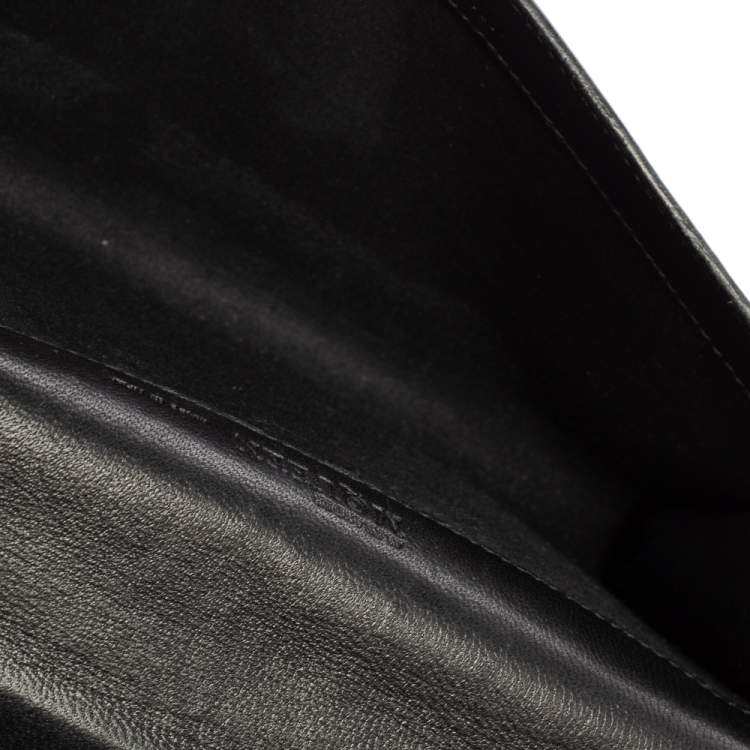 Pre Owned Alexander McQueen Black Patent Leather Flap Clutch 