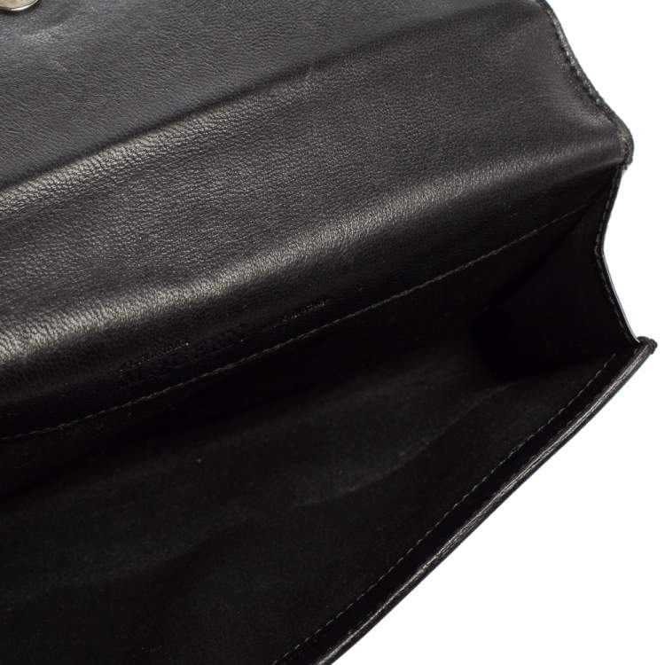 Pre Owned Alexander McQueen Black Patent Leather Flap Clutch 