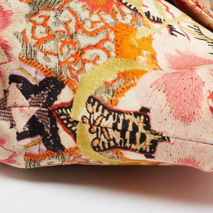 Pre Owned Alexander McQueen Multicolor Floral Print Fabric and Leather Small De Manta Clutch