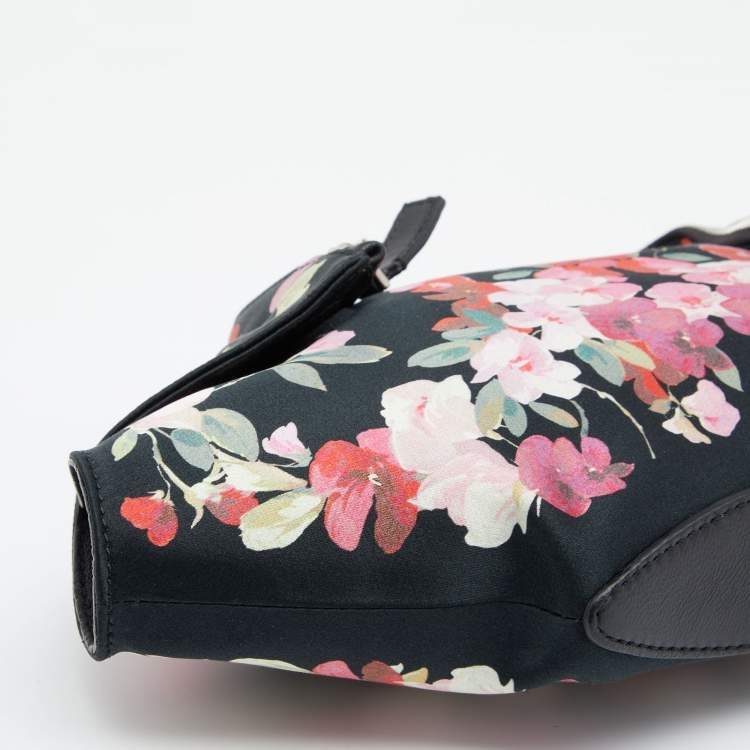 Pre Owned Alexander McQueen Multicolor Floral Print Satin Small De Manta Clutch