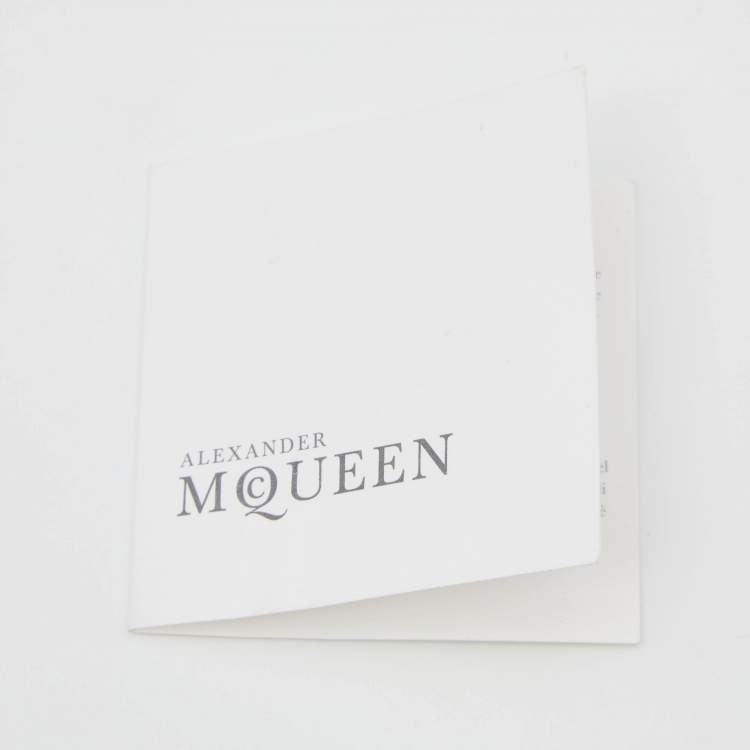 Pre Owned Alexander McQueen Silver Metal Bird with Feather Ring Knuckle Case