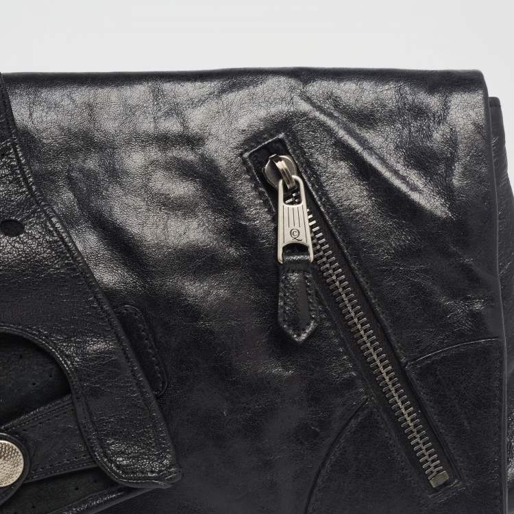 Pre Owned Alexander McQueen Black Leather Faithful Glove Clutch