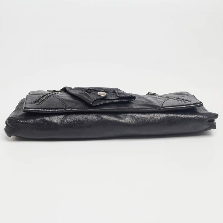 Pre Owned Alexander McQueen Black Leather Faithful Glove Clutch