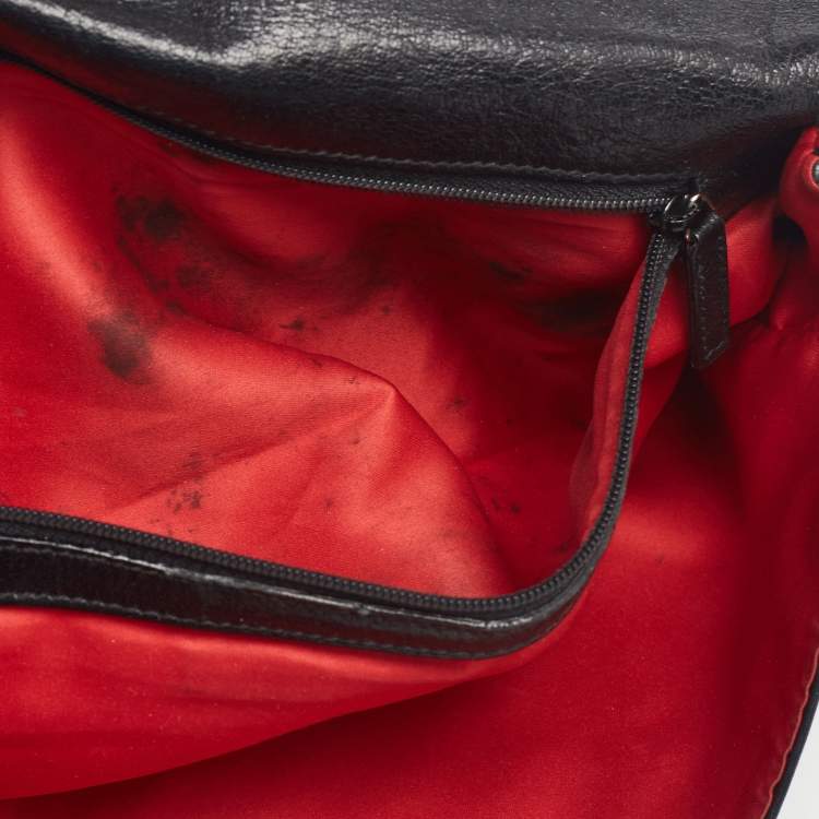 Pre Owned Alexander McQueen Black Leather Faithful Glove Clutch