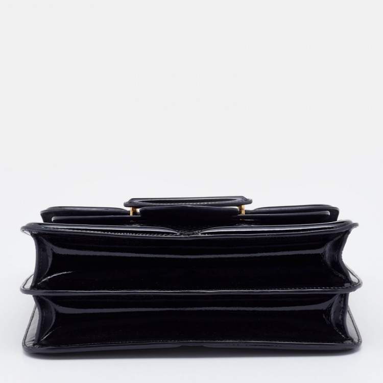 Pre Owned Alexander McQueen Black Patent Leather Honeycomb Heroine Shoulder Bag