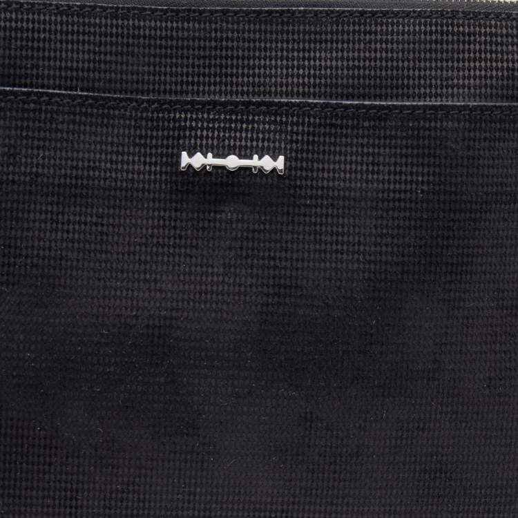Pre Owned Alexander McQueen Black Nubuck Leather Wristlet Clutch