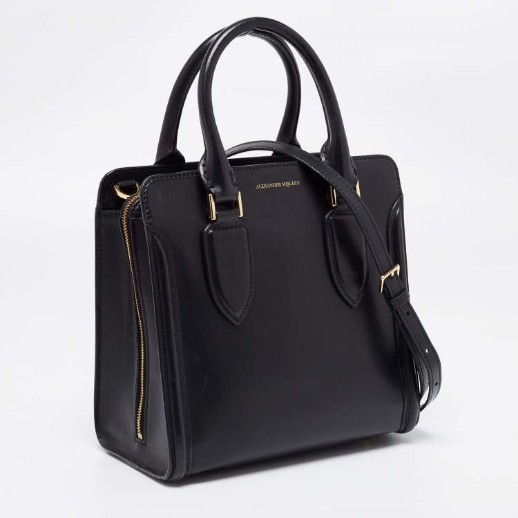 Pre Owned Alexander McQueen Black Leather Heroine Tote