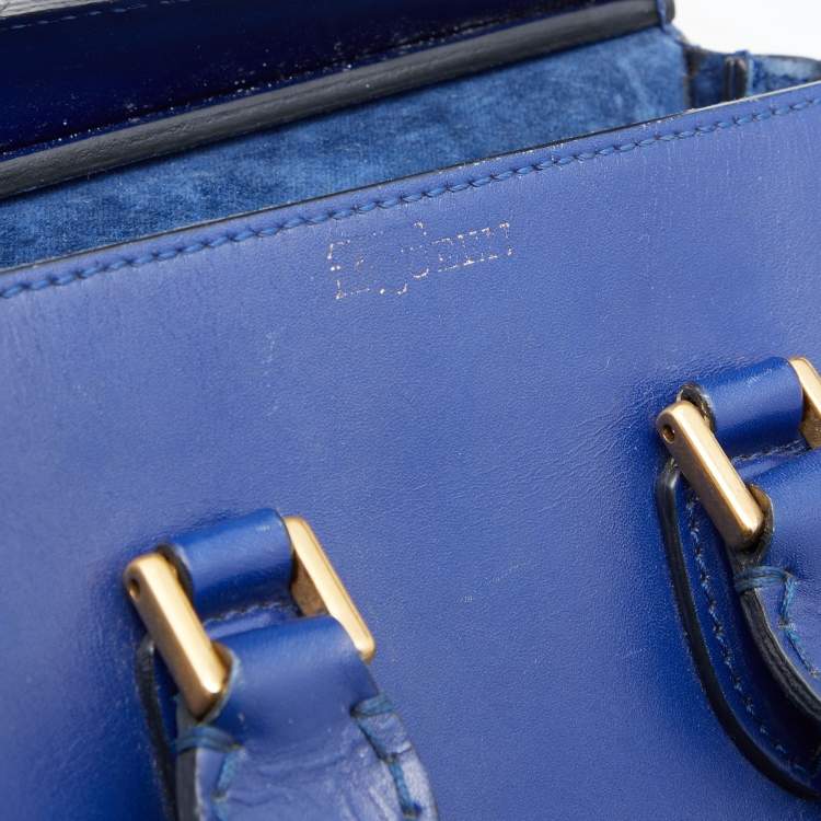 Pre Owned Alexander McQueen Blue Leather Mini Heroine Bag