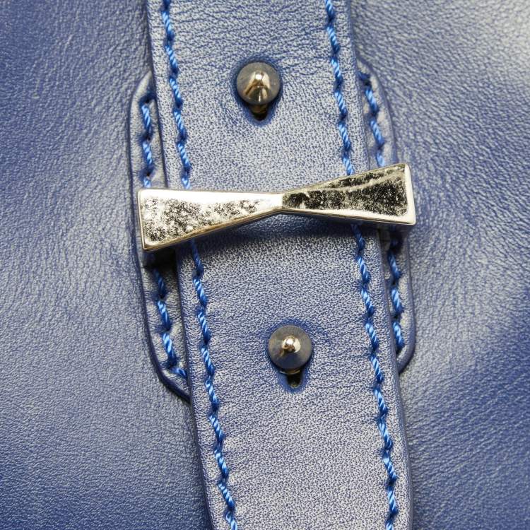 Pre Owned Alexander McQueen Blue Leather Small Legend Tote