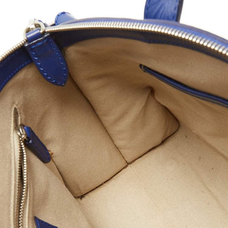 Pre Owned Alexander McQueen Blue Leather Small Legend Tote