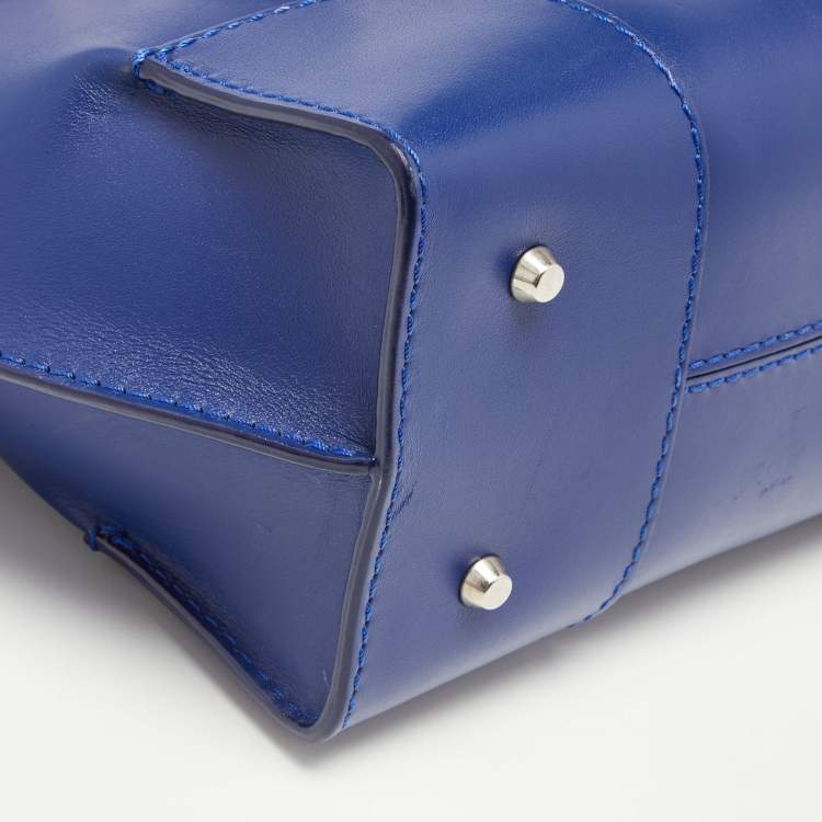 Pre Owned Alexander McQueen Blue Leather Small Legend Tote