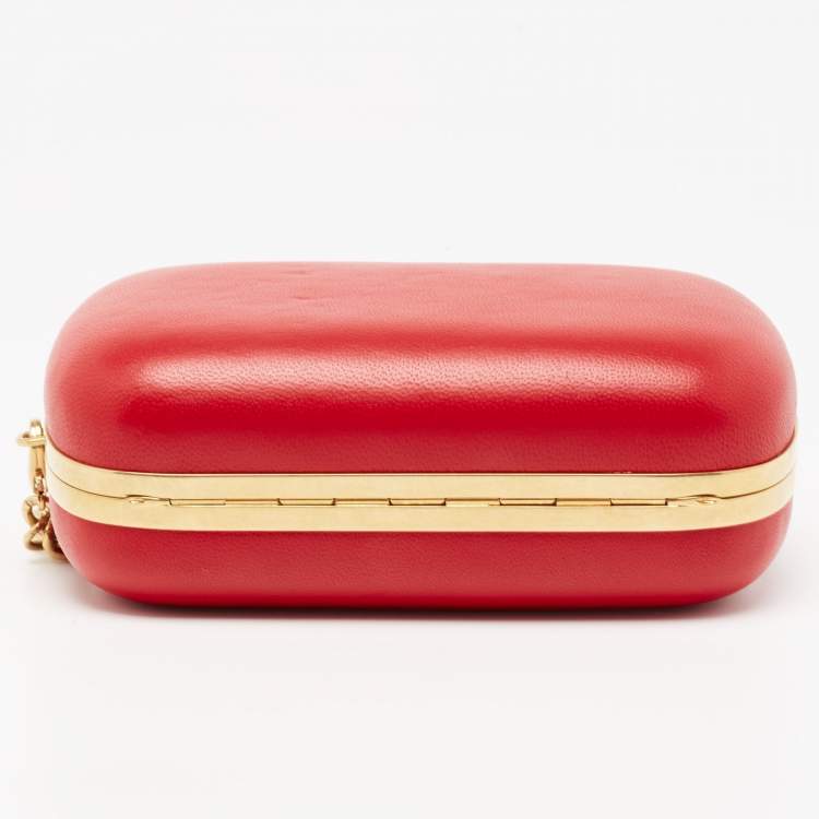 مملوكة مسبقًا Alexander McQueen Red Leather Dagger Skull Box Clutch