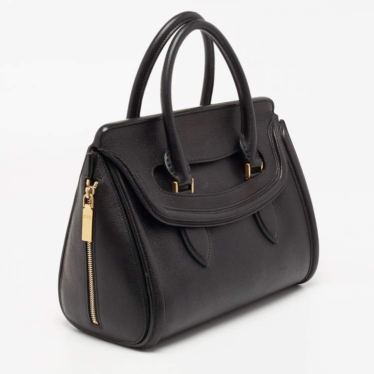 Pre Owned Alexander McQueen Black Leather Medium Heroine Satchel