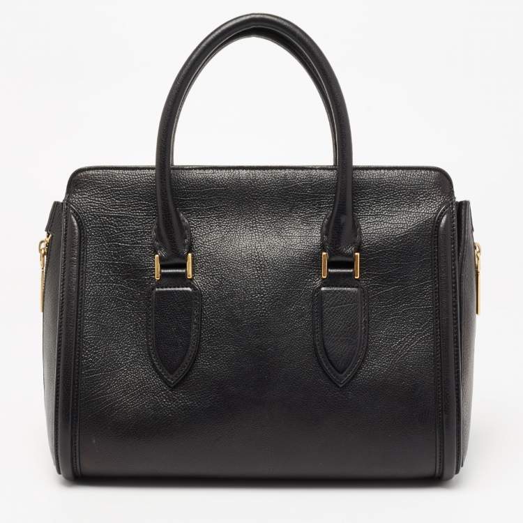 Pre Owned Alexander McQueen Black Leather Medium Heroine Satchel