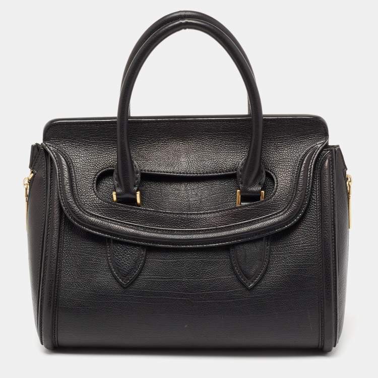 Pre Owned Alexander McQueen Black Leather Medium Heroine Satchel