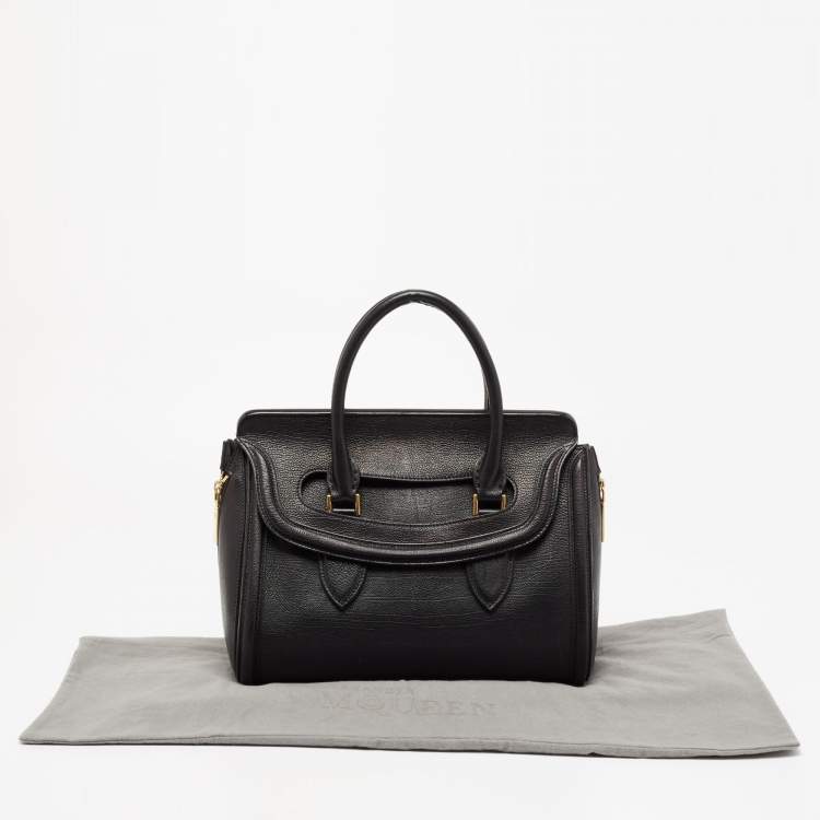 Pre Owned Alexander McQueen Black Leather Medium Heroine Satchel