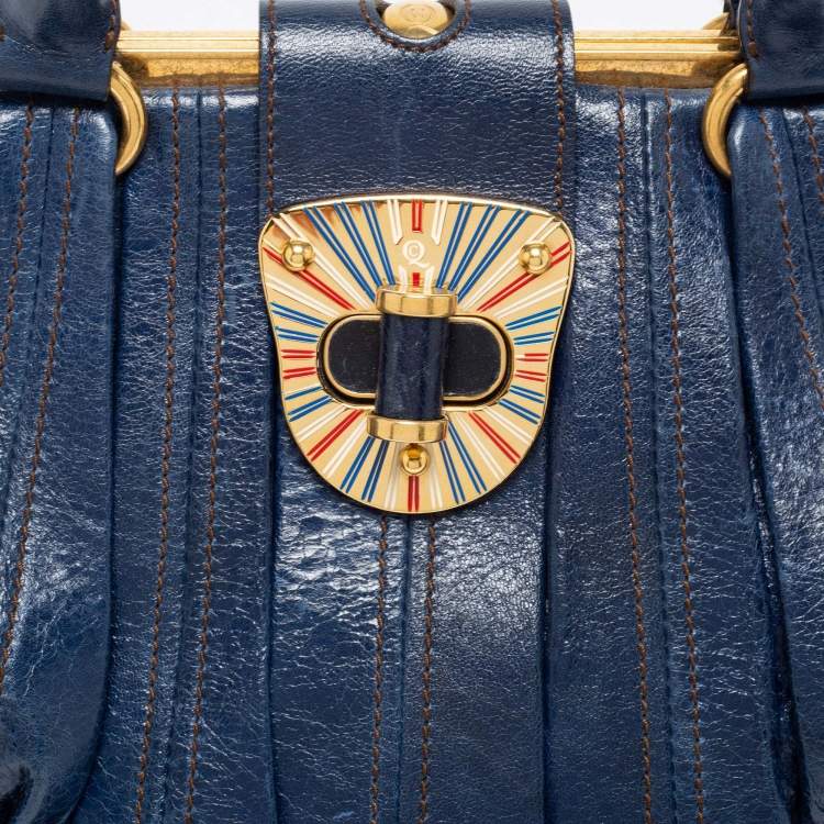 Pre Owned Alexander McQueen Blue Leather Elvie Satchel