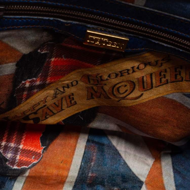 Pre Owned Alexander McQueen Blue Leather Elvie Satchel