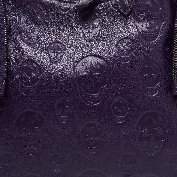 مملوكة مسبقًا Alexander McQueen Purple Leather Skull De Manta Clutch