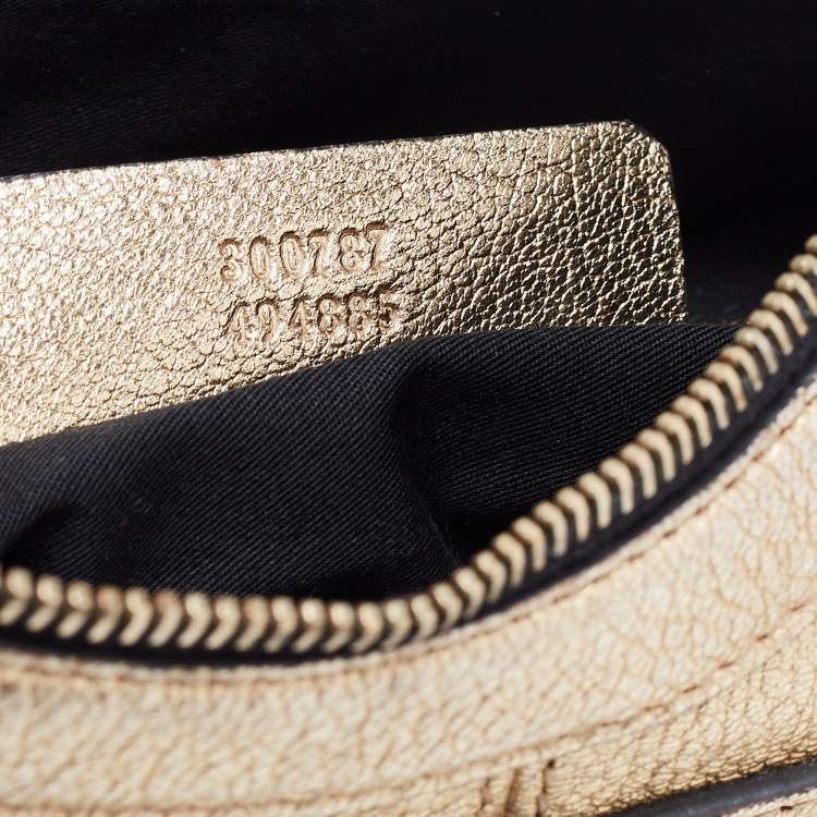 Pre Owned Alexander McQueen Gold Leather De Manta Clutch