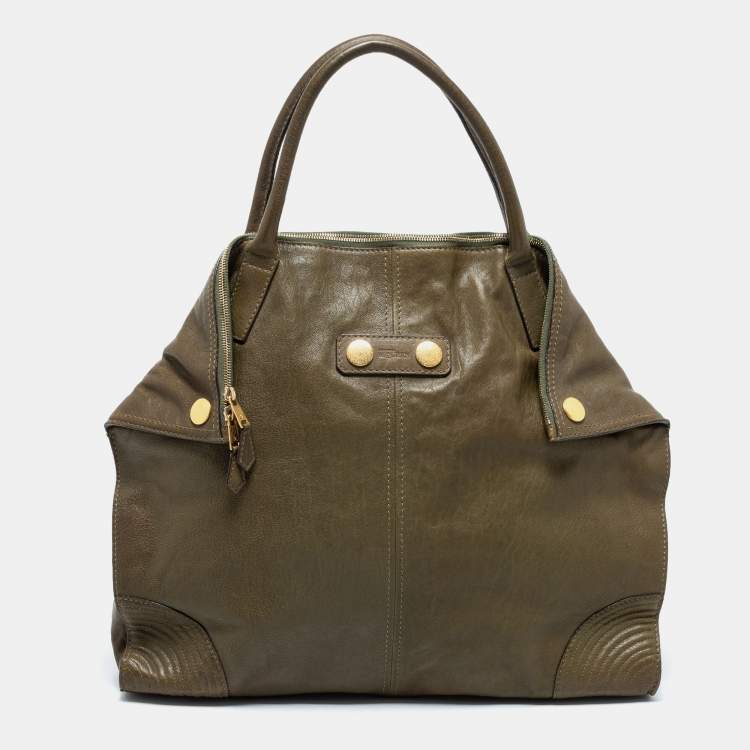 Alexander McQueen Green Leather Large De Manta Tote Alexander McQueen The Luxury Closet