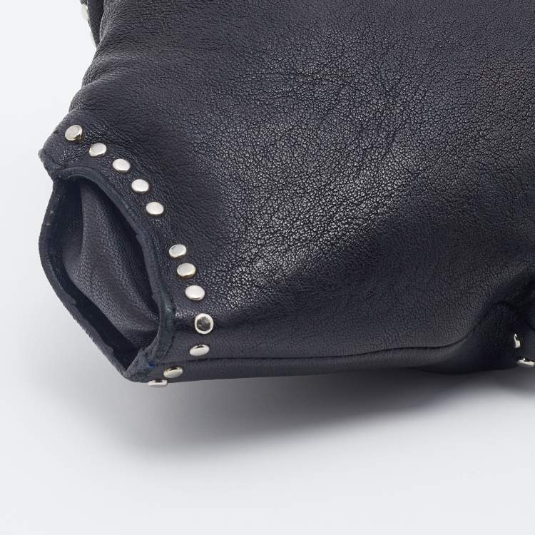 Pre Owned Alexander McQueen Black Leather Studded De Manta Clutch 