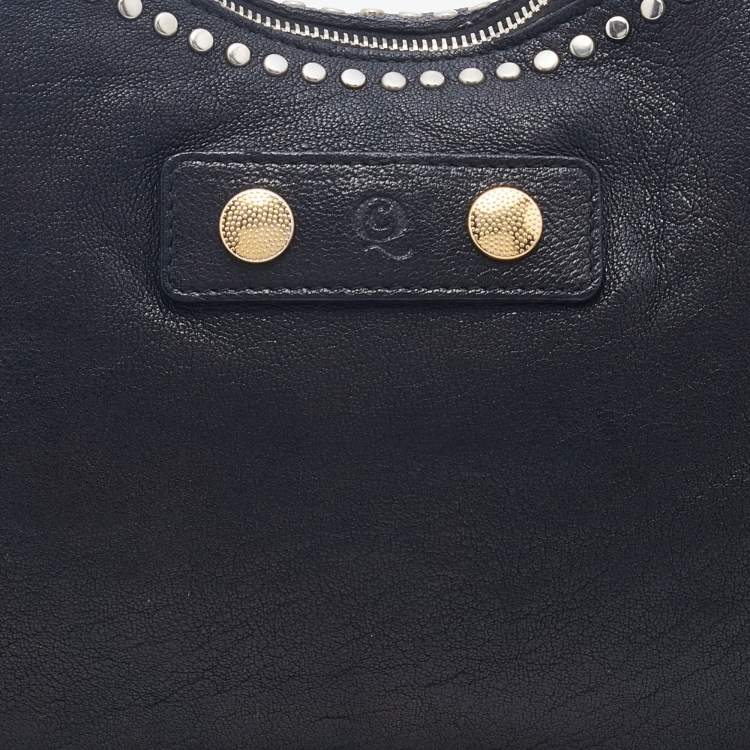 Pre Owned Alexander McQueen Black Leather Studded De Manta Clutch 